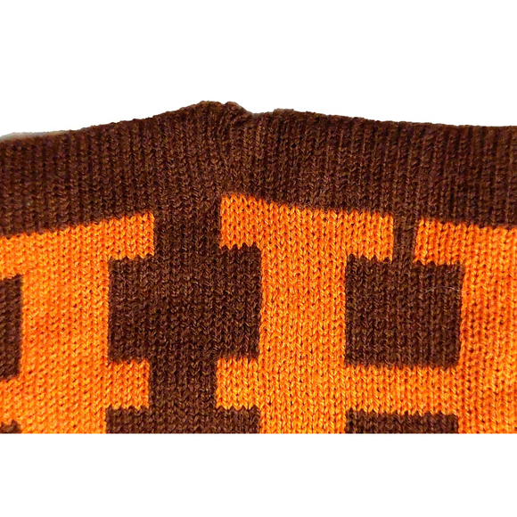 HERMÈS Iconic Brown & Orange Reversibile H Print Wool Scarf Pre-owned - Picture 15 of 16